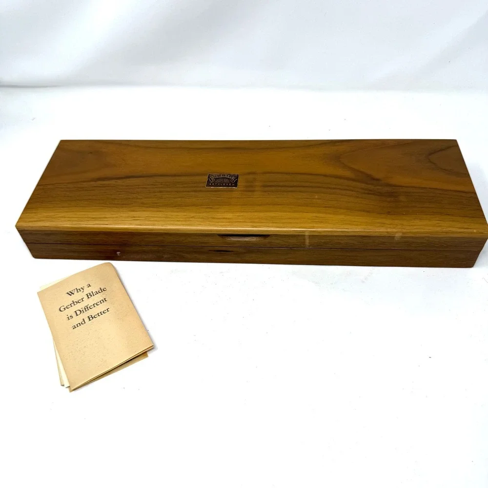 Gerber Legendary Blades Snickersnee Durendal Ron Carving Set Walnut Case Vintage